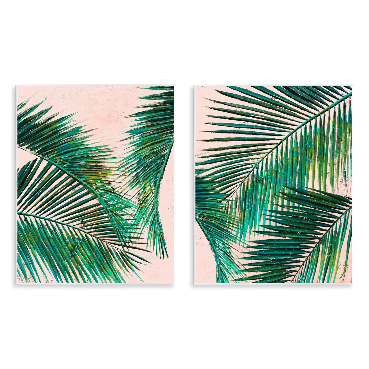 Stupell Industries Tropical Palm Fronds 2 pc Wall Plaque Art Set Design by Patricia Pinto